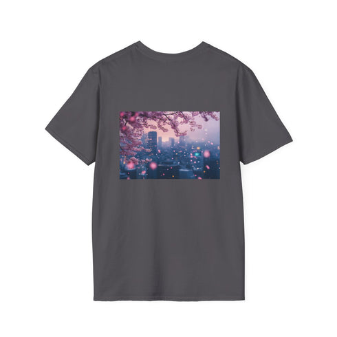 Cherry Blossoms Skyline T-Shirt Design