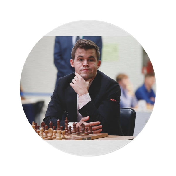 "Chess Grandmaster Round Rug"