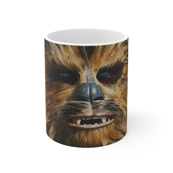"Chewbacca Watercolor Coffee Mug: Galactic Goodness"