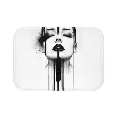 "Chic Art Deco Tattoo Bath Mat"