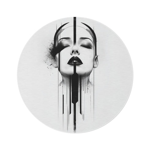 "Chic Art Deco White Rug"