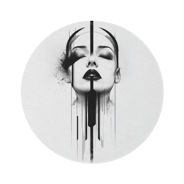 "Chic Art Deco White Rug"