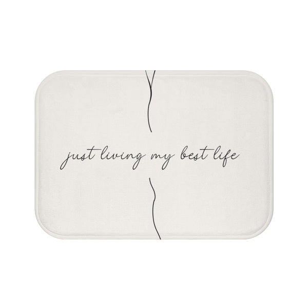 "Chic Beige Inspirational Bath Mat"
