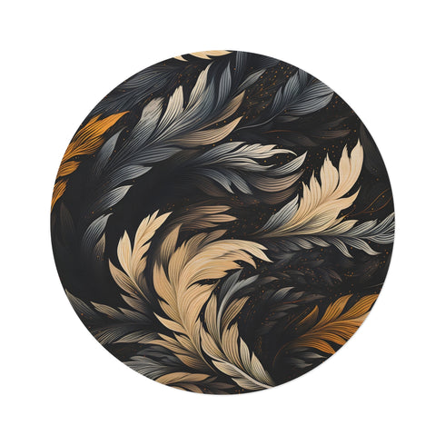 "Chic Calligraphy Round Rug"