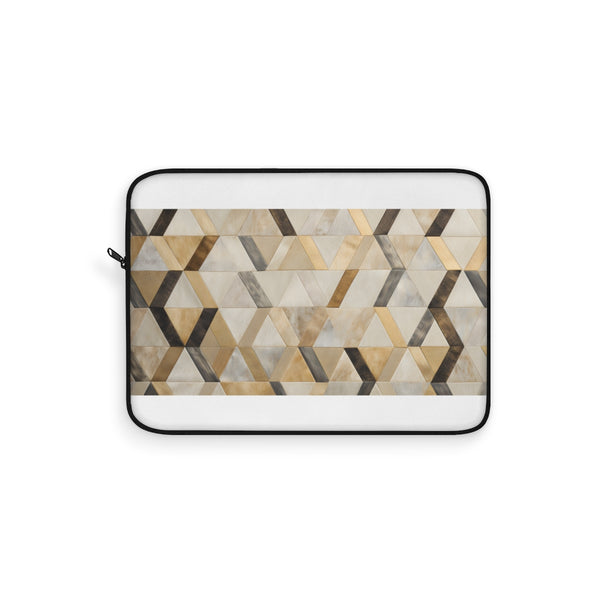 "Chic Cream & Gold Laptop Sleeve"