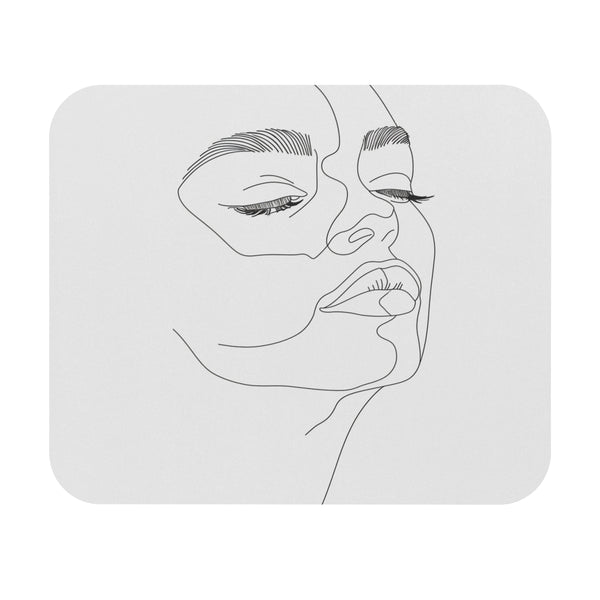 Chic Face Illustration Mouse Pad