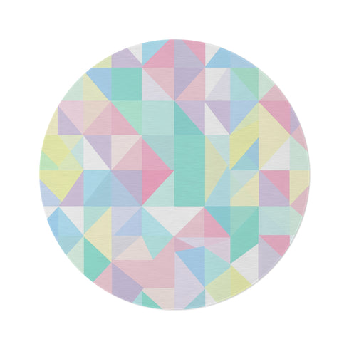 "Chic Geometric Round Rug"