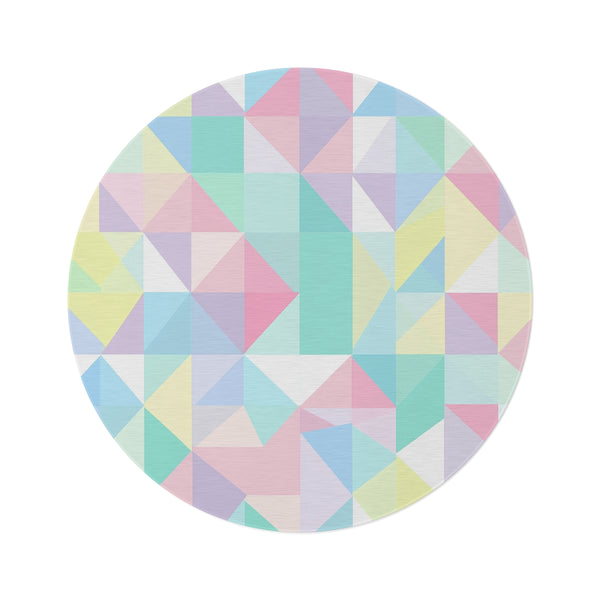 "Chic Geometric Round Rug"