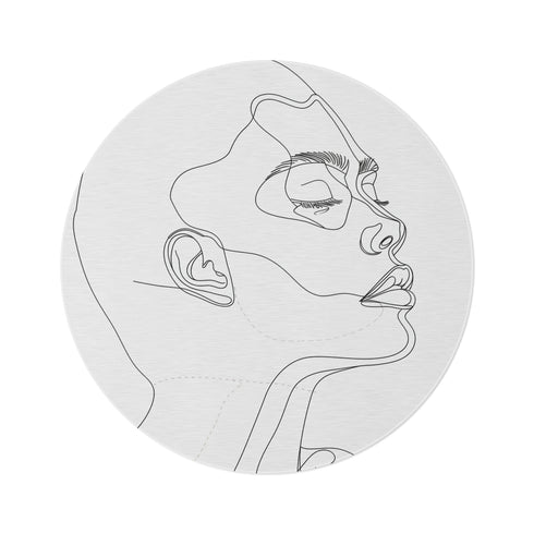 "Chic Line Art Face Rug"