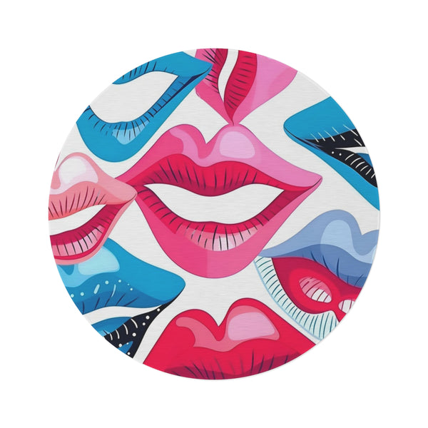 "Chic Lips Hush Round Rug"