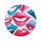 "Chic Lips Hush Round Rug"