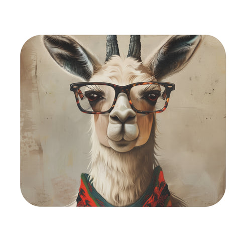 Chic Llama Glasses Mouse Pad