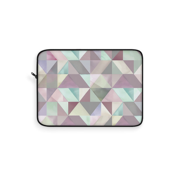 "Chic Pastel Geometric Laptop Sleeve"
