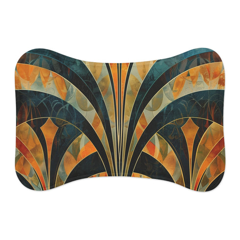 Chic Pet Feeding Mat: Abstract Art Deco Elegance