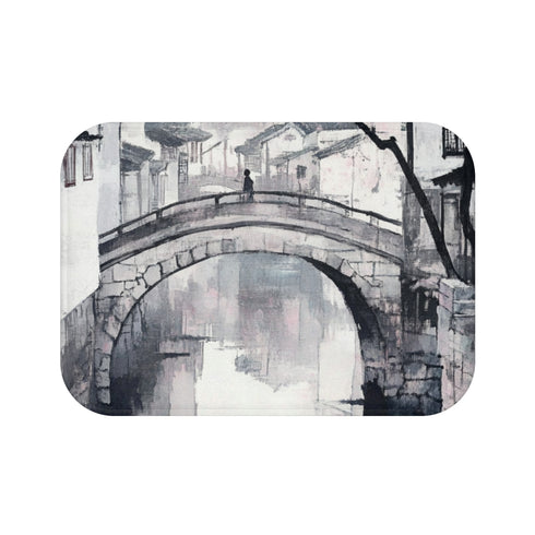 "Chinese Ink Painting Bath Mat"