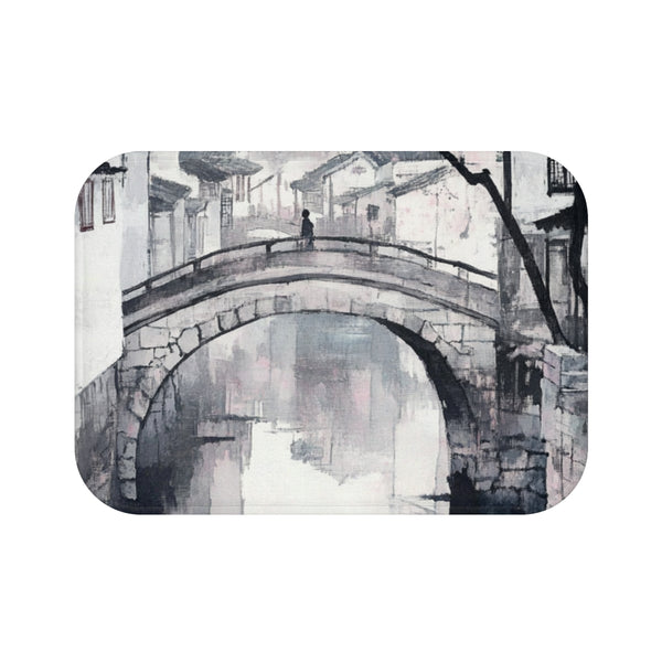 "Chinese Ink Painting Bath Mat"