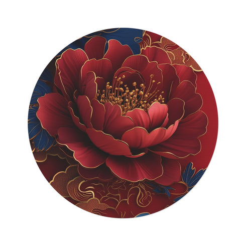 "Chinese Red Envelope Round Rug"