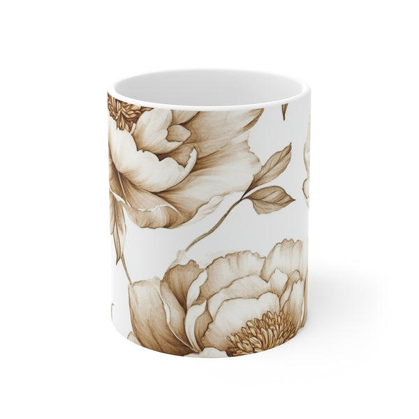 Chinoiserie Beige Watercolor Floral Mug