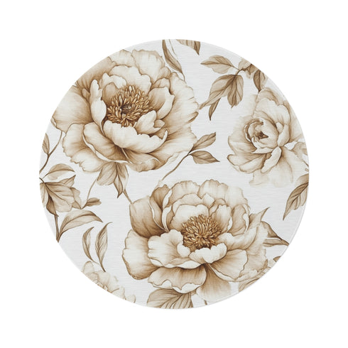Chinoiserie Beige Watercolor Floral Rug
