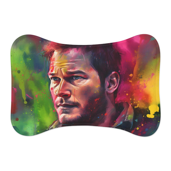 "Chris Pratt Neon Watercolor Pet Mat: A Colorful Oasis for Your Furry Friend"
