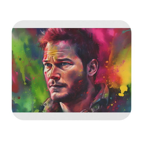 Chris Pratt Watercolor Neon Mousepad