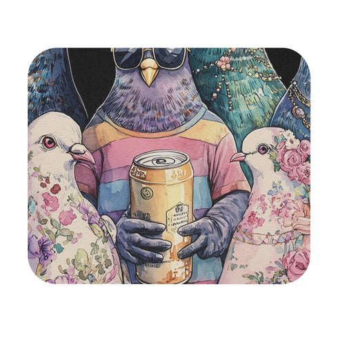 Chubby Pigeon Watercolor Mouse Pad
