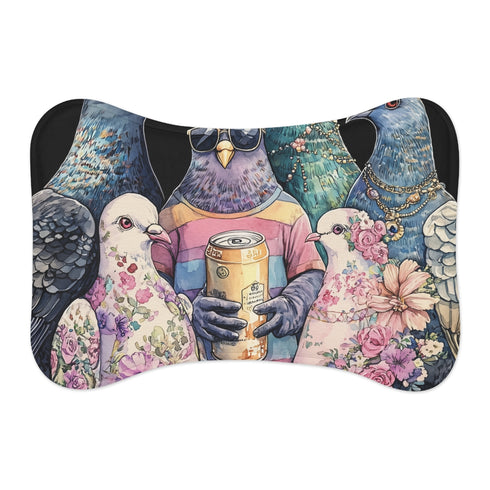 "Chubby Pigeon Watercolor Pet Mat"