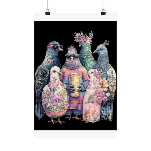 "Chubby Pigeons in Watercolor Delight"