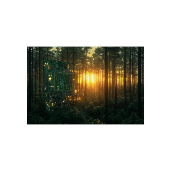 Circuit Board Forest Sunrise Imagery
