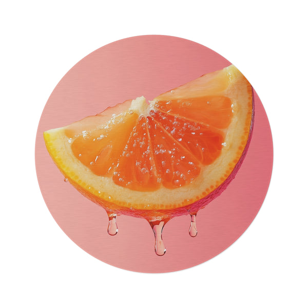 "Citrus Burst Round Rug - Slice of Grapefruit"