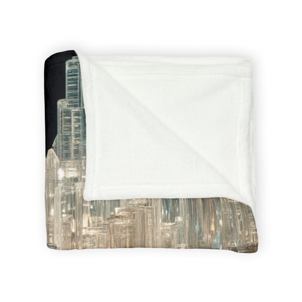 City Encased in Transparent Meteor Plush Fleece Throw Blanket