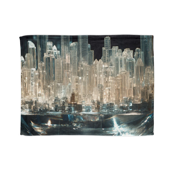City Encased in Transparent Meteor Plush Fleece Throw Blanket