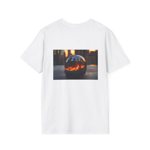 City on fire mirrored helmet.