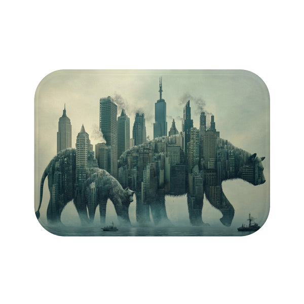 City Skyline Animal Spirits Bath Mat