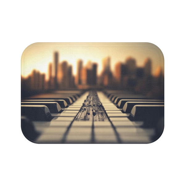City Skyline Piano Key Bath Mat