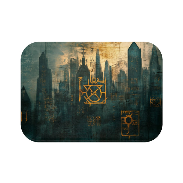 City Skyline Rune Bath Mat