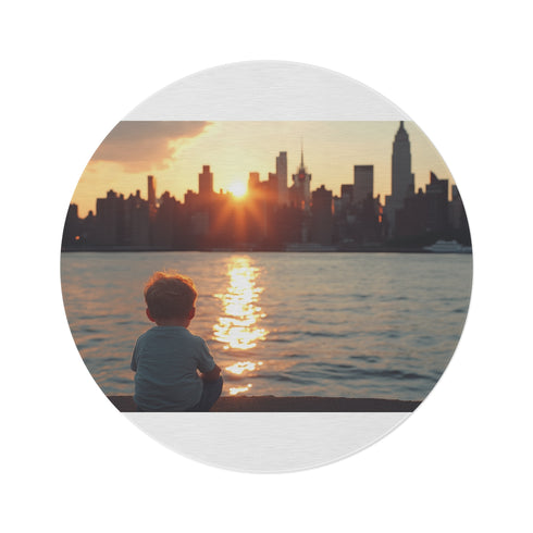 "City Sunset Round Rug"