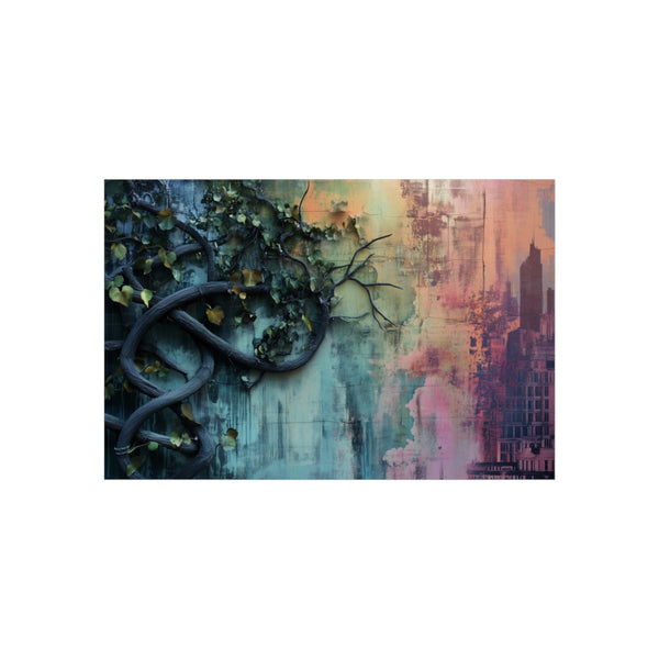 "City Wall Covered in Cosmic Vines"