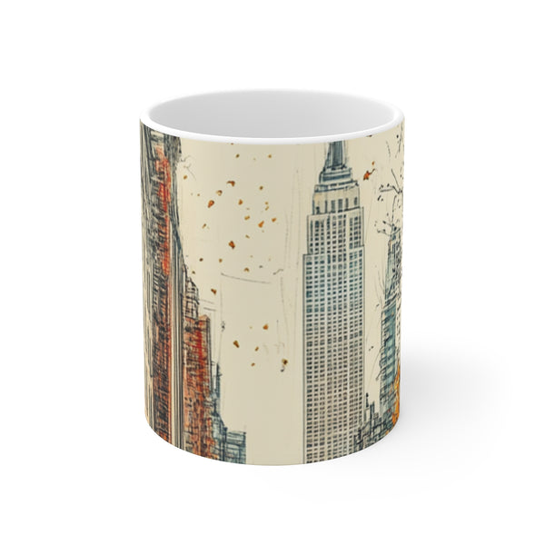 "Cityscape Coffee Mug: Manhattan vibes"