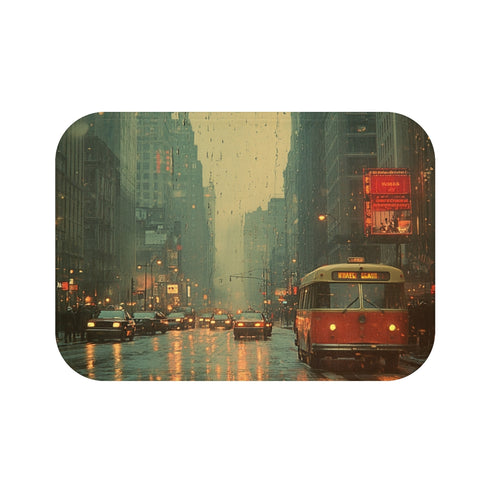 "Cityscape Dream Bath Mat: Experience Urban Bliss"