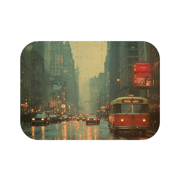 "Cityscape Dream Bath Mat: Experience Urban Bliss"