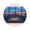 "Cityscape Sunset Round Rug"