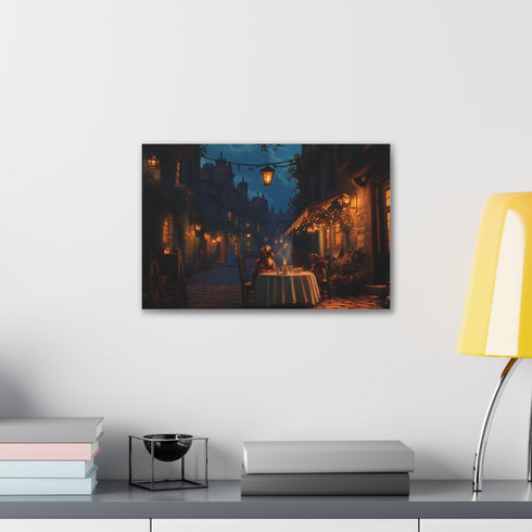 Classic Romance Lady Tramp canvas print romantic spaghetti scene stars.