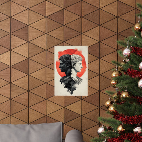 Classical elegance meets modern chic poster in matte 12x18 size.