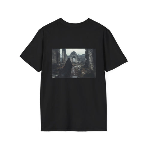 Cloaked Figure Mysterious Ruins T-shirt