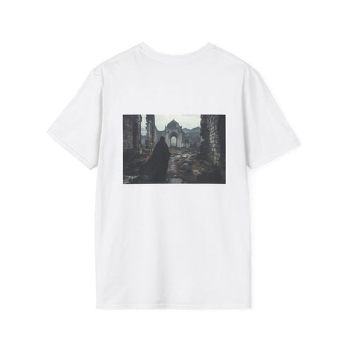 Cloaked Figure Mysterious Ruins T-shirt