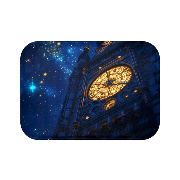 Clock Tower Bath Mat for Stars and Gears