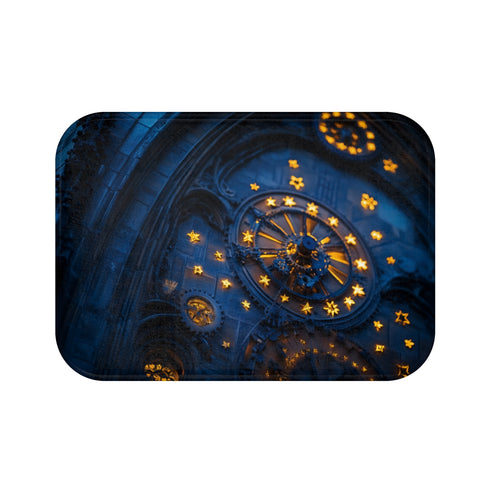 Clock Tower Stars Theme Bath Mat