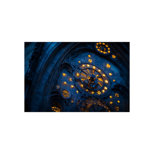 Clock Tower with Stars Poster