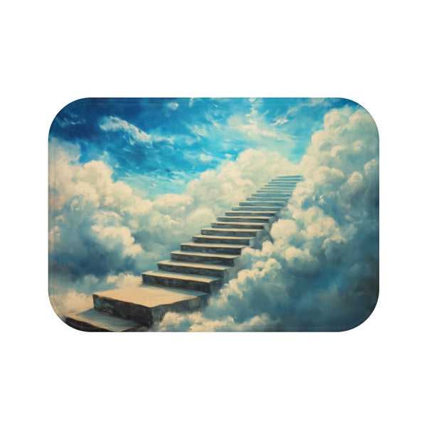 "Cloud Climb Bath Mat: Step into Serenity"